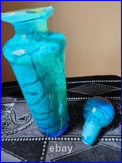 Mdina signed 11 inch decanter with stopper vintage