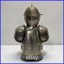 Medieval Knight Barware. 16in Tall Decanter & Glasses Vintage Barware Set