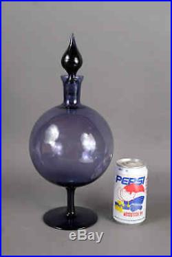 Mid Century Empoli Italy Amethyst Purple Glass Genie Decanter Bottle 15 Vtg MCM