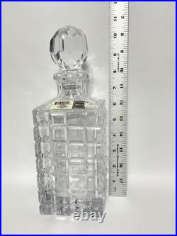 Mikasa Atrium Crystal Glass Whiskey Decanter & Stopper, Vintage Barware