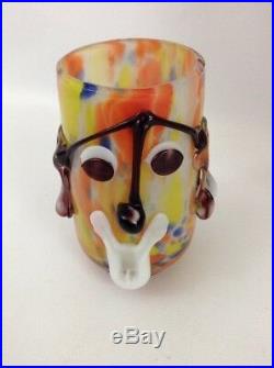 Murano Blown Glass Clown Decanter Set Barware Unique Gift Vintage 7 Pieces