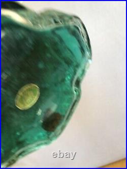 Murano Venetian Glass GIROLAMO LUXARDO Wine Fish Decanter Emerald Green VTG 1969