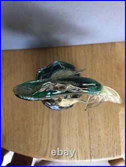 Murano Venetian Glass GIROLAMO LUXARDO Wine Fish Decanter Emerald Green VTG 1969