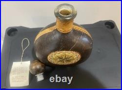 NWT 1960s Vintage Leather Wrapped Ship Italian Fausto Corduri Decanter RARE