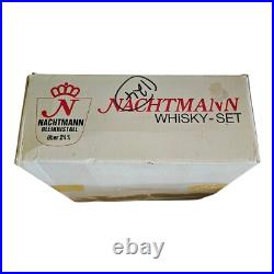 Nachtmann Bleikristal Crystal Set Whiskey Decanter 6 Tumblers Glass Vtg Barware