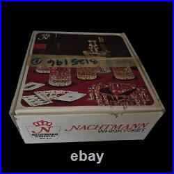 Nachtmann Bleikristal Crystal Set Whiskey Decanter 6 Tumblers Glass Vtg Barware
