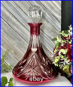 Nachtmann Ruby Red Decanter Vintage Red Ships Decanter Vintage Ruby Cut Glass