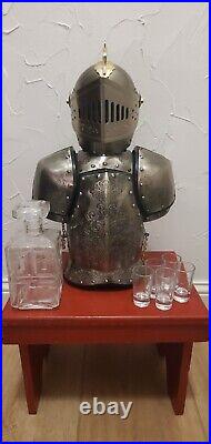 Nikka Knight Armor Vintage Bar Serving 5 Glass Decanter Set Armor Whisky Empty