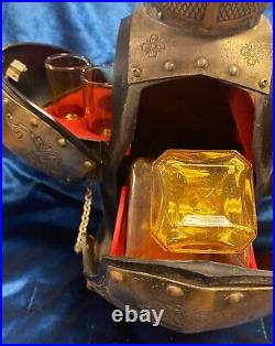 Nikka Vintage Knight Armor Bar Glass Decanter Set 5 Glasses Made In Japan