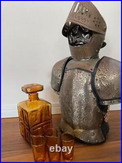 Nikka Vintage Whisky Armored Knight Bottle Case Decanter Set Used