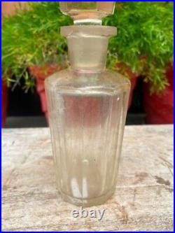Old Vintage Glass Solid Whiskey Decanter Perfume Bottle With Lid Empty Bottle
