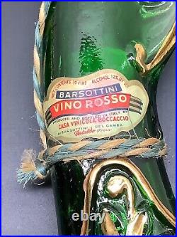 Pair Vtg Barsottini Vino Rosso glass rifle wine decanters withoriginal box Italy