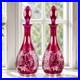 Pair-of-14-vintage-Nachtmann-Cranberry-cut-to-clear-Crystal-decanters-STUNNING-01-njn