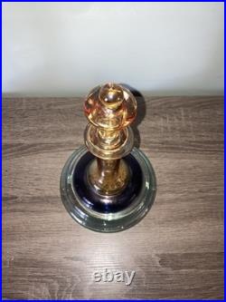 Pair of MCM Vintage Rainbow Glass Decanters with Original Stickers