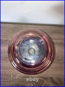 Pair of MCM Vintage Rainbow Glass Decanters with Original Stickers