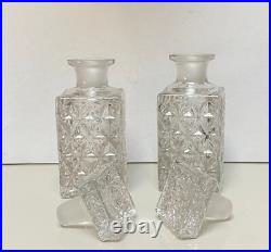 Pair of Vintage Crystal Glass Decanters with Ormolu Bronze Mounts