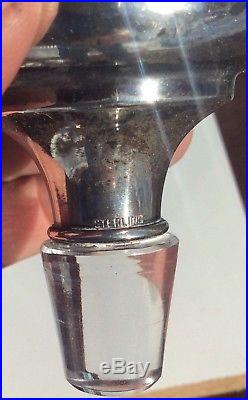 Pairpoint Cut Glass Decanter #631Brilliant Pattern Sterling Top
