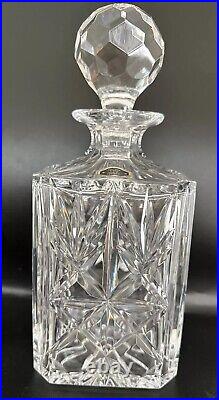 Portugal Full Lead Crystal Hand Cut Whiskey Decanter, Vintage New W Tag