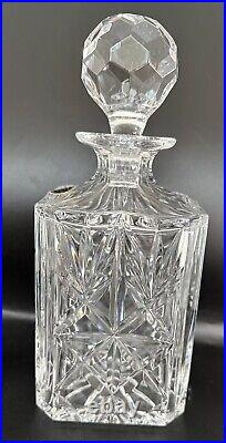 Portugal Full Lead Crystal Hand Cut Whiskey Decanter, Vintage New W Tag