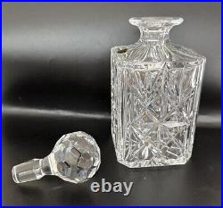 Portugal Full Lead Crystal Hand Cut Whiskey Decanter, Vintage New W Tag