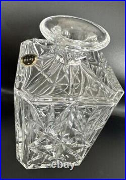 Portugal Full Lead Crystal Hand Cut Whiskey Decanter, Vintage New W Tag