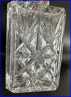 Portugal Full Lead Crystal Hand Cut Whiskey Decanter, Vintage New W Tag