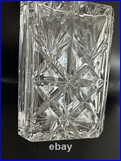 Portugal Full Lead Crystal Hand Cut Whiskey Decanter, Vintage New W Tag