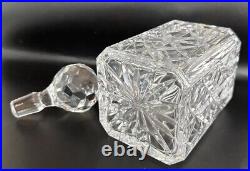 Portugal Full Lead Crystal Hand Cut Whiskey Decanter, Vintage New W Tag