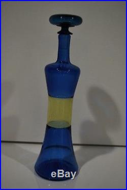 Published Vintage Murano Glass Vase Decanter Bottle By Paulo Venini Acid Stamp