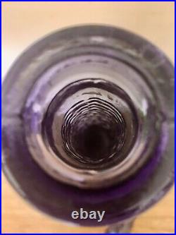 Purple Hobnail Genie Bottle 1960s Art Glass Vintage Empoli MCM decanter italia