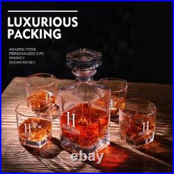 Quality Engraved Crystal Whiskey Decanter Whiskey Glasses Birthday Whiskey Gift