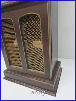 RARE Vintage 1940s Norleans JAPAN Wood Clock Tower Decanter Cabinet