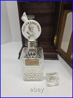 RARE Vintage 1940s Norleans JAPAN Wood Clock Tower Decanter Cabinet