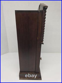 RARE Vintage 1940s Norleans JAPAN Wood Clock Tower Decanter Cabinet