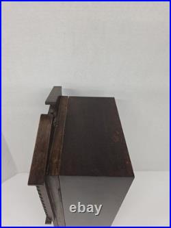 RARE Vintage 1940s Norleans JAPAN Wood Clock Tower Decanter Cabinet