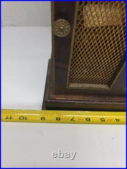 RARE Vintage 1940s Norleans JAPAN Wood Clock Tower Decanter Cabinet