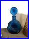 RARE-Vintage-Empoli-Blue-Glass-Sunburst-Decanter-Bottle-Tynell-Style-Italy-01-fubi