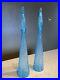 RARE-Vintage-Ice-Blue-Genie-Bottle-Glass-Decanter-Bottles-Empoli-Italy-01-oug