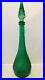 RARE-Vintage-Italy-Green-Glass-Genie-Wine-Bottle-Decanter-w-Stopper-Hobnail-01-pz