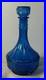 RARE-Vintage-Squat-11-Blue-Glass-Decanter-Bottle-With-Handblown-Murano-Knot-01-ev