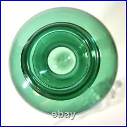 RARE Vtg Empoli Green Apothecary Footed Decanter 18 w Stopper MCM Genie READ