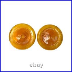 Rainbow Glass Company VTG Amber Glass Decanters Hand-Blown 1960s Flame Stoppers