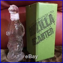 Rare 90's TOHO Godzilla Decanter Glass Bottle Vintage Kaiju item Unused F/S z
