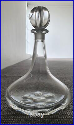 Rare Nils Landberg Orrefors Crystal Ship Decanter MCM Retro Vintage Glass Art