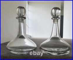 Rare Nils Landberg Orrefors Crystal Ship Decanter MCM Retro Vintage Glass Art