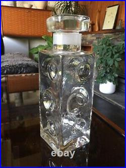 Rare Stunning Vintage 1960s Pukeberg Sweden Glass Decanter by Uno Westerberg