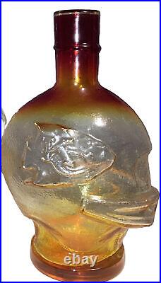 Rare Vintage 1969 KC Chiefs Glass Decanter Hand Blown Glass