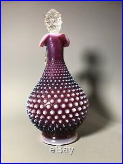 Rare Vintage Fenton Hobnail Plum Decanter Purple Opalescent 12.5