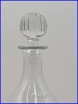 Rare Vintage Flamant France XL Crystal Decanter Ribbed Cut Glass w Stopper 15