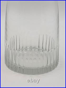 Rare Vintage Flamant France XL Crystal Decanter Ribbed Cut Glass w Stopper 15